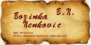 Božinka Nenković vizit kartica